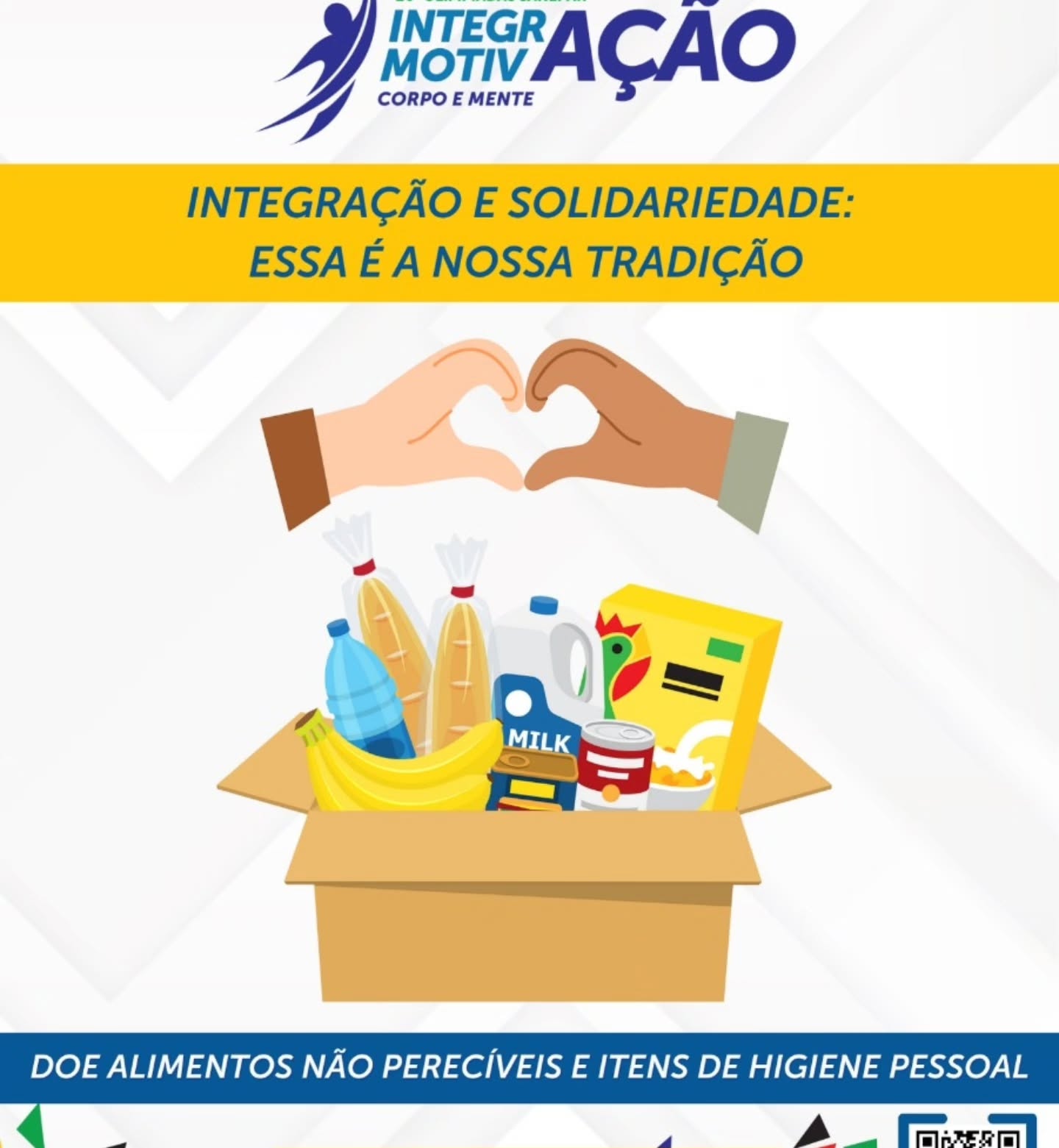 ???? Campanha Solidária – Evento de Integração e Motivação - Região Sul ????

A campanha de arrecadação solidária é um dos pontos mais importantes do nosso Evento de Integração e Motivação.
Mais do que reunir colegas, este momento é também uma oportunidade de estender a mão a quem precisa.

???? Doe alimentos não perecíveis e produtos de higiene pessoal
Tudo o que for arrecadado será destinado a uma instituição social.

???? Pontos de arrecadação:

• Sede - Restaurante Rigatoni
• GRCTS - Pedro Nogas, 25 (Refeitório)
• GRCTL - R. Engenheiro Antonio Batista Ribas n°.151
• GRCTN - Tv. Teixeira DE Freitas n°.189
• GTESG - R. Francisco Nunes n°.2055
• Durante os jogos em Pinhais

???? As doações podem ser feitas até o dia 27/09

Vamos juntos manter viva essa tradição de solidariedade que fortalece ainda mais os valores da Sanepar.
Participe e faça a diferença! ????